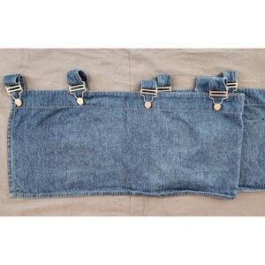 Denim Curtain Valance Panel Overall Tab Top Rustic Farmhouse Decor Window